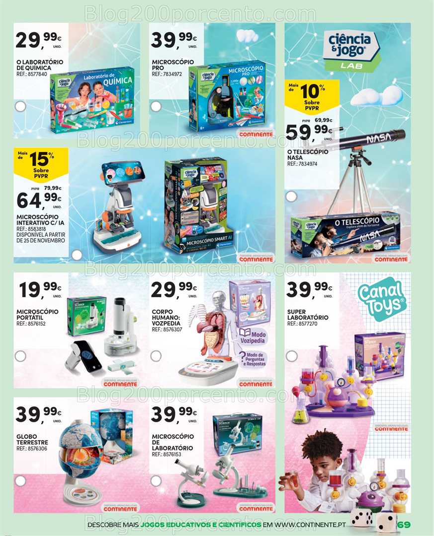 Antevisão Folheto CONTINENTE Catálogo de Brinquedos Natal Promoções de 13 novembro a 7 dezembro