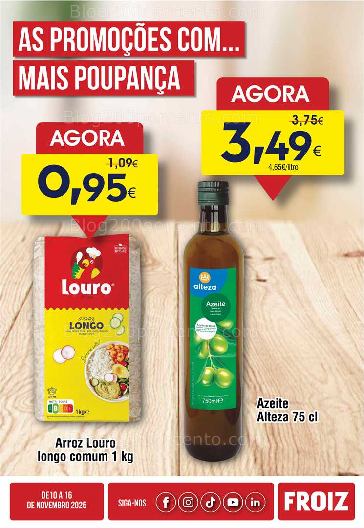 Antevisão Folheto FROIZ Promoções de 10 a 16 novembro