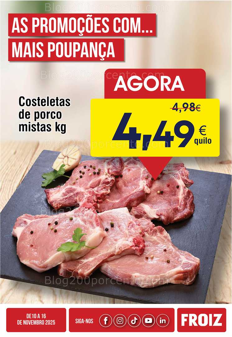 Antevisão Folheto FROIZ Promoções de 10 a 16 novembro