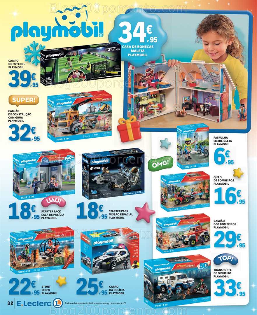 Antevisão Folheto E-LECLERC Brinquedos Natal Promoções de 11 novembro a 24 dezembro