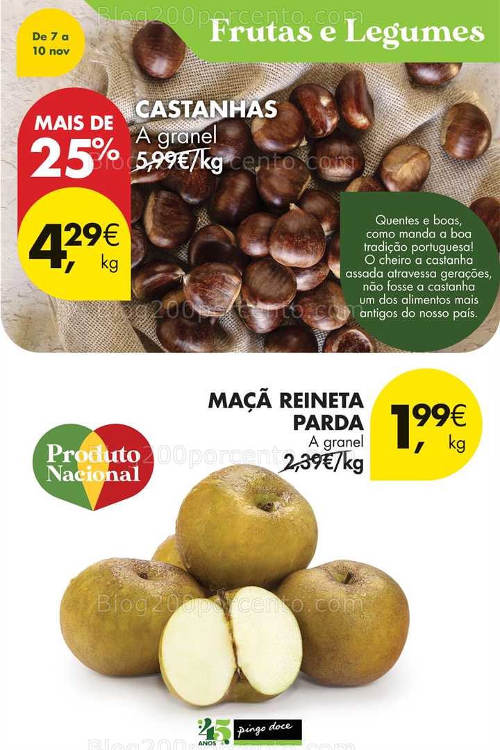 Antevisão Folheto PINGO DOCE Promoções Fim de Semana - 7 a 10 novembro