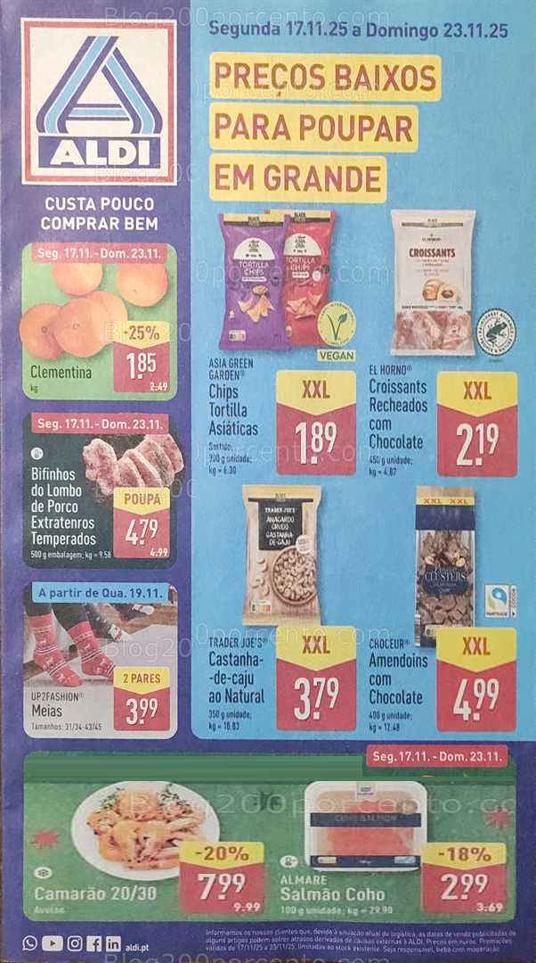 Antevisão Folheto ALDI Promoções de 17 a 23 novembro