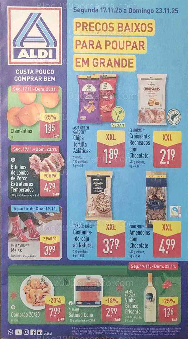 Antevisão Folheto ALDI Promoções de 17 a 23 novembro