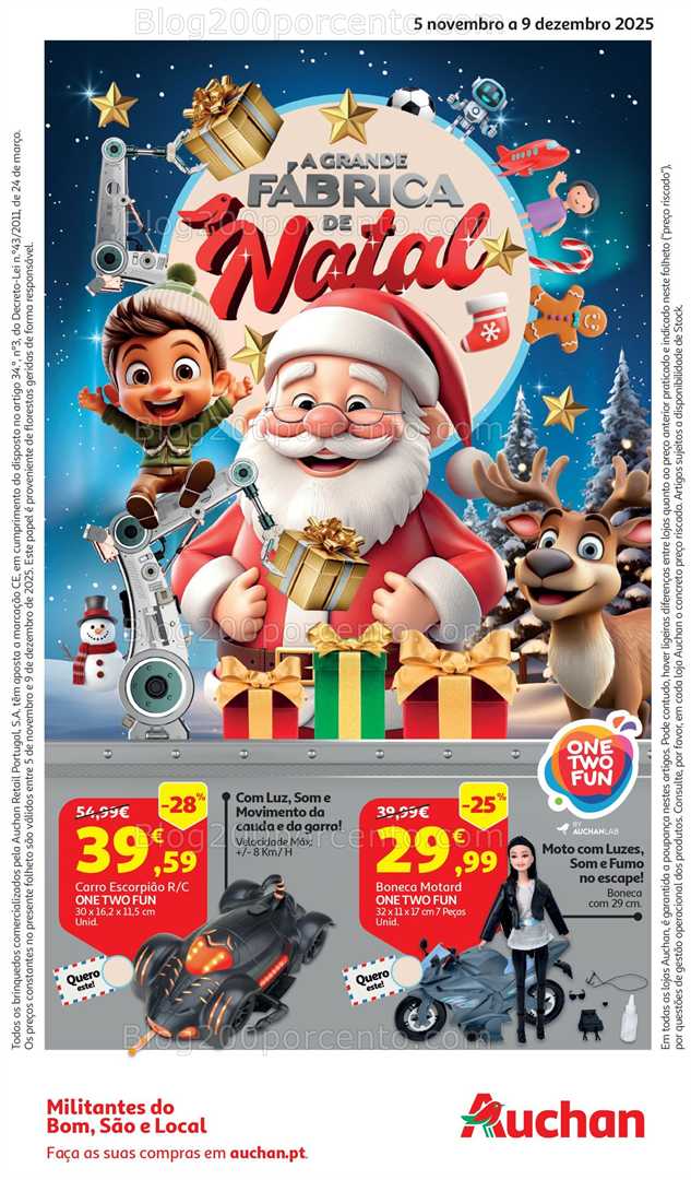 Antevisão Folheto AUCHAN Catálogo Brinquedos Natal Promoções de 5 novembro a 9 dezembro