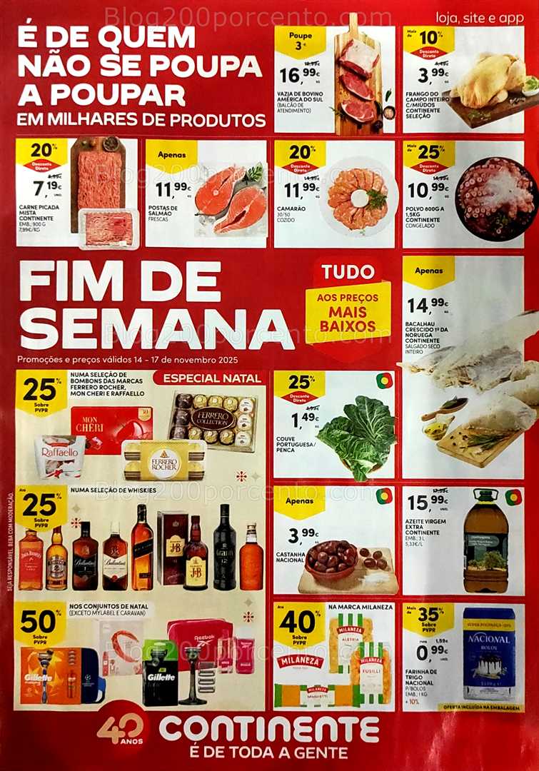 Antevisão Folheto CONTINENTE Promoções Fim de Semana - 14 a 17 novembro
