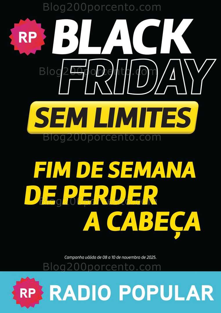 Antevisão Folheto RADIO POPULAR Black Friday Promoções de 8 a 10 novembro