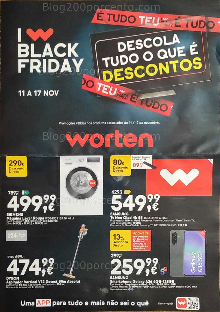 Antevisão Folheto WORTEN Black Friday Promoções de 11 a 17 novembro