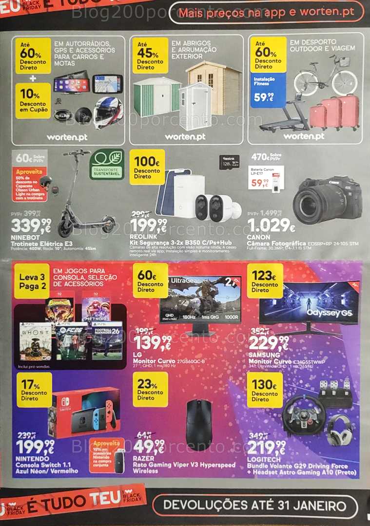 Antevisão Folheto WORTEN Black Friday Promoções de 11 a 17 novembro