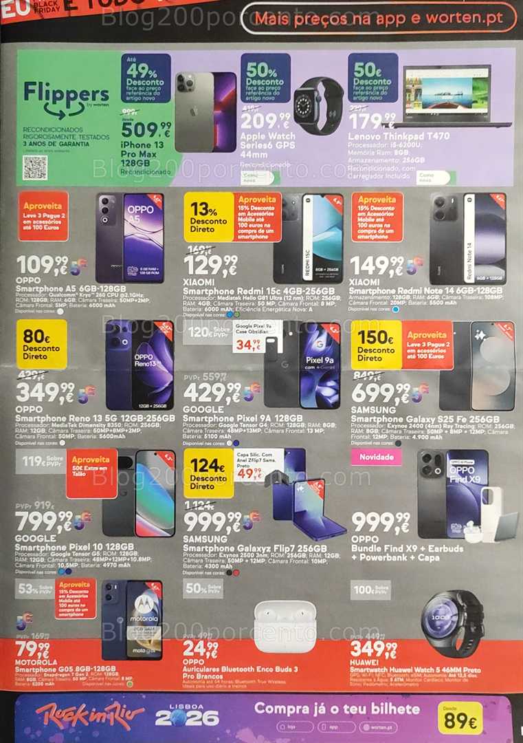 Antevisão Folheto WORTEN Black Friday Promoções de 11 a 17 novembro