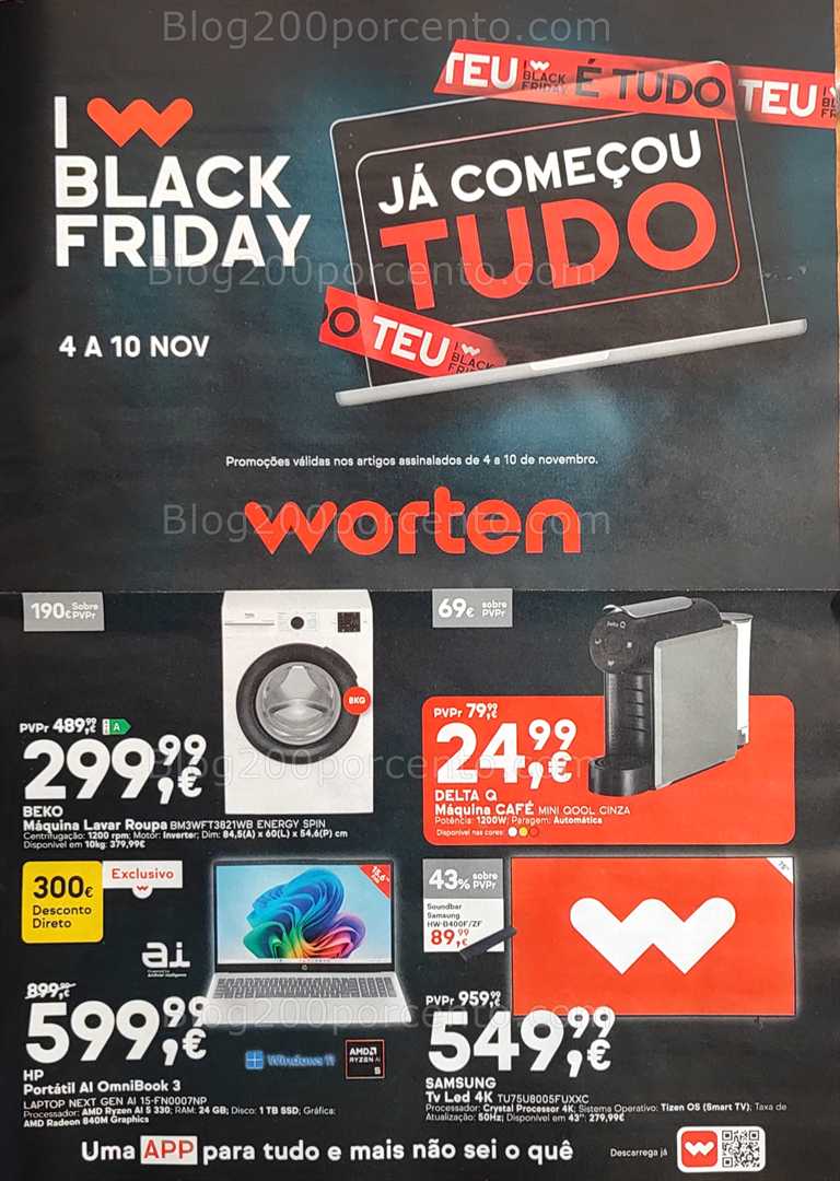 Antevisão Folheto WORTEN Black Friday Promoções de 4 a 10 novembro