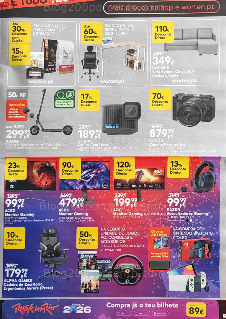 Antevisão Folheto WORTEN Black Friday Promoções de 4 a 10 novembro