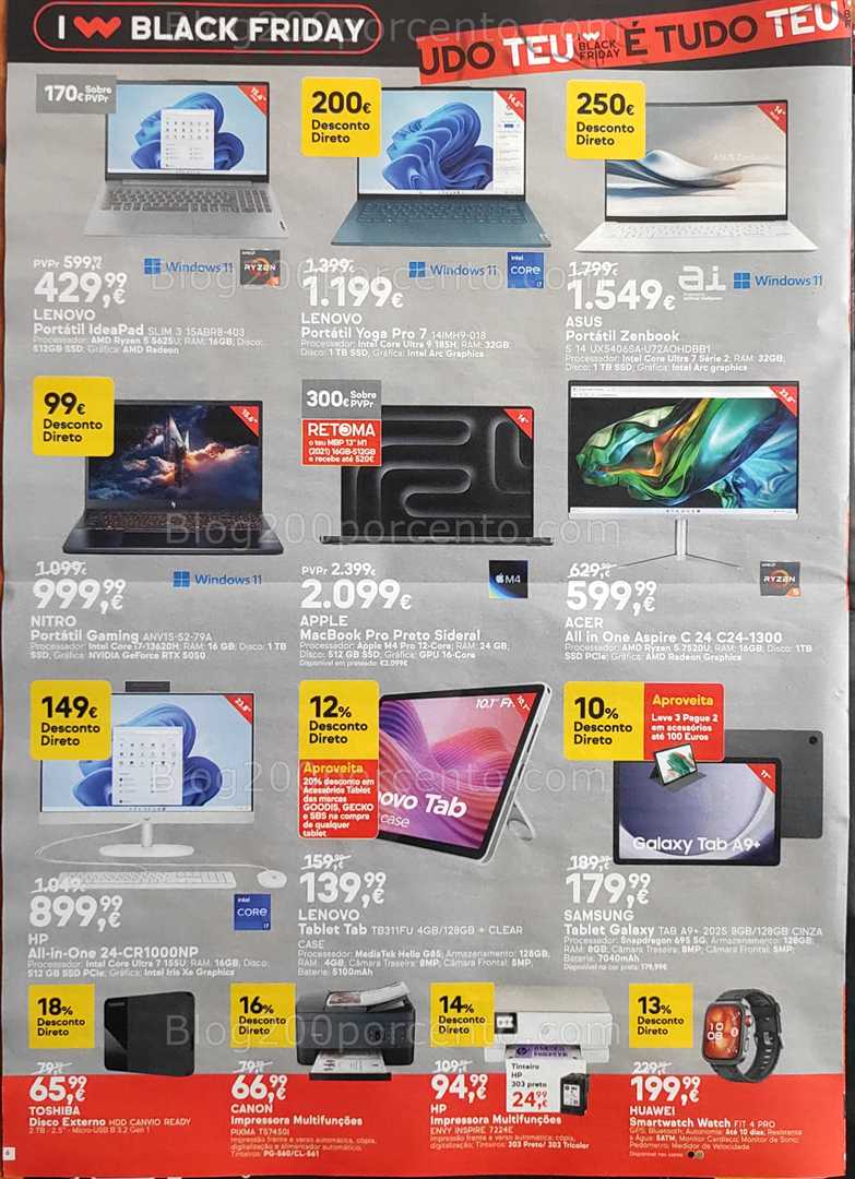 Antevisão Folheto WORTEN Black Friday Promoções de 4 a 10 novembro