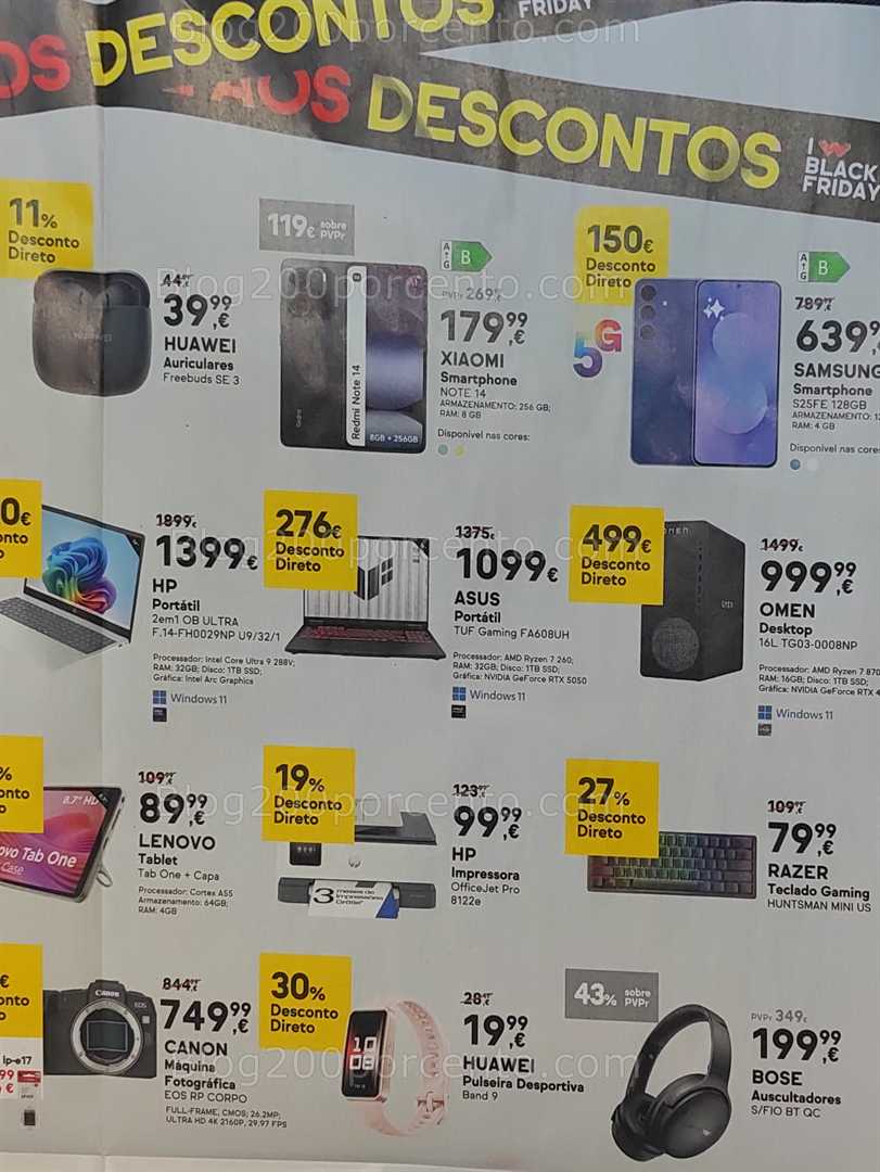 Antevisão Folheto WORTEN Black Friday Promoções Fim de Semana até 10 novembro