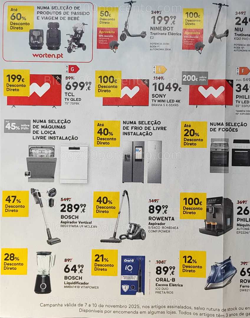 Antevisão Folheto WORTEN Black Friday Promoções Fim de Semana até 10 novembro