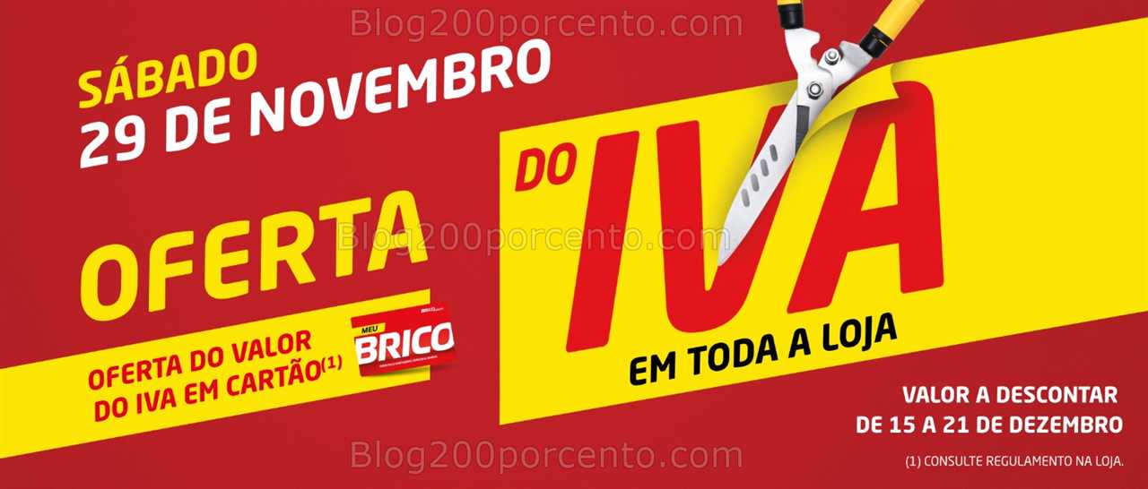 Alerta - Oferta do valor do Iva BRICOMARCHÉ apenas sábado - 29 novembro