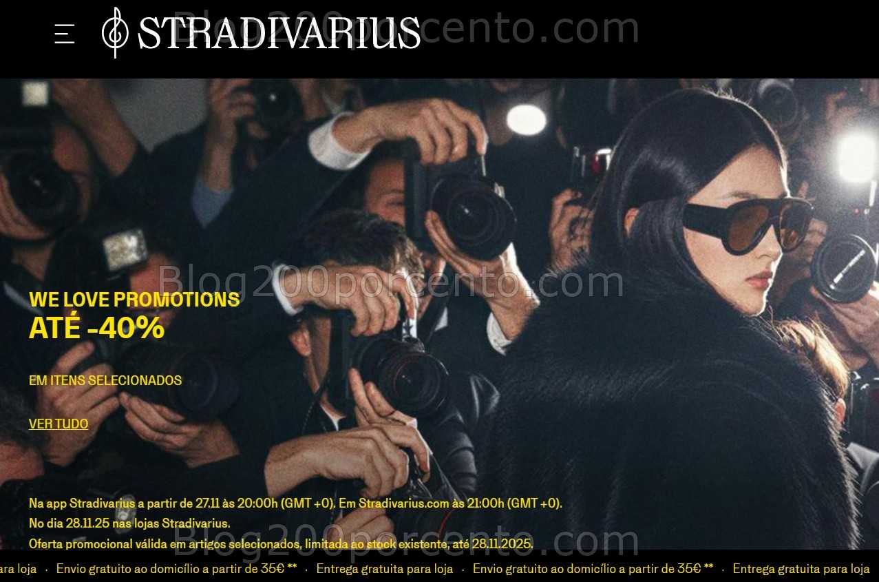 Black Friday - STRADIVARIUS até 40% de desconto promoções àté 28 novembro