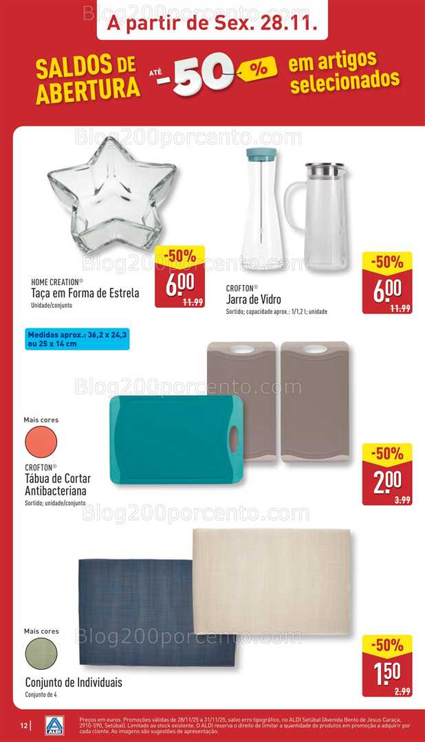 Antevisão Folheto ALDI Saldos Abertura Promoções de 28 a 30 novembro