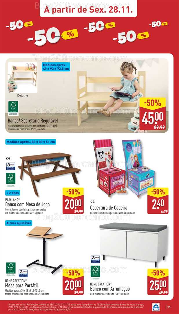 Antevisão Folheto ALDI Saldos Abertura Promoções de 28 a 30 novembro