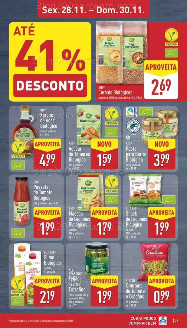 Antevisão Folheto ALDI Saldos Abertura Promoções de 28 a 30 novembro