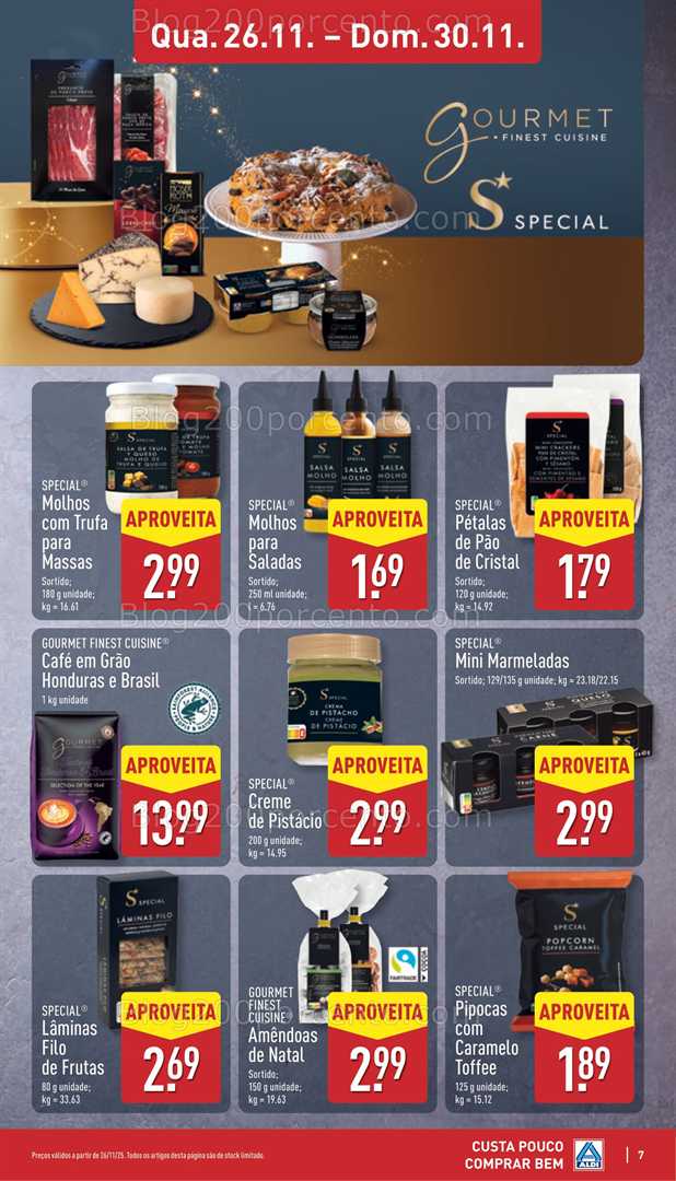 Antevisão Folheto ALDI Saldos Abertura Promoções de 26 a 31 novembro
