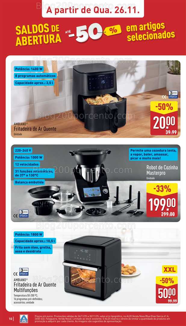 Antevisão Folheto ALDI Saldos Abertura Promoções de 26 a 31 novembro