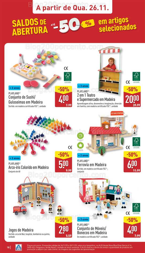 Antevisão Folheto ALDI Saldos Abertura Promoções de 26 a 31 novembro