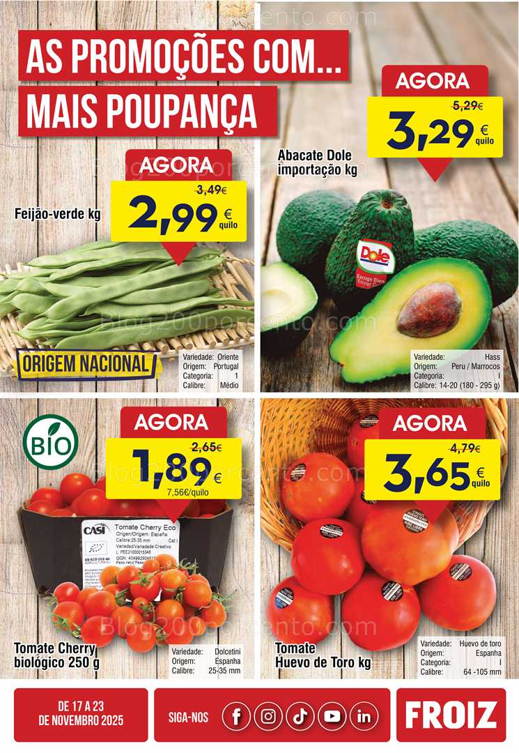 Antevisão Folheto FROIZ Promoções de 17 a 23 novembro