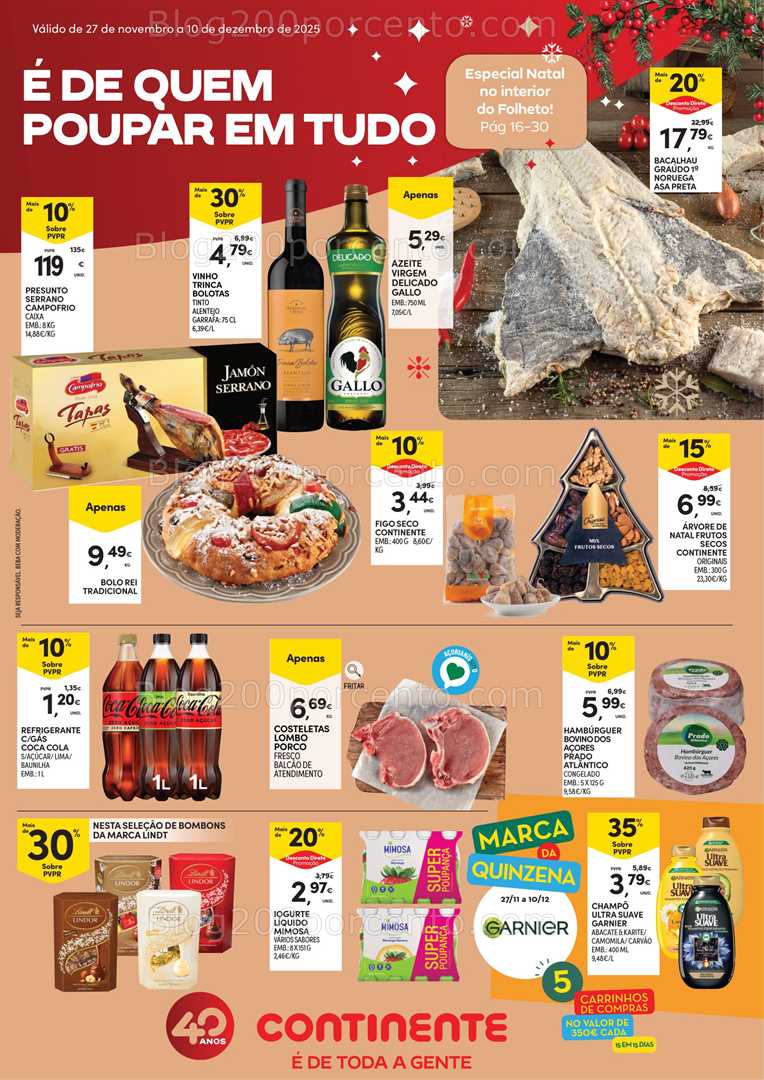 Antevisão Folheto CONTINENTE Promoções de 27 novembro a 10 dezembro