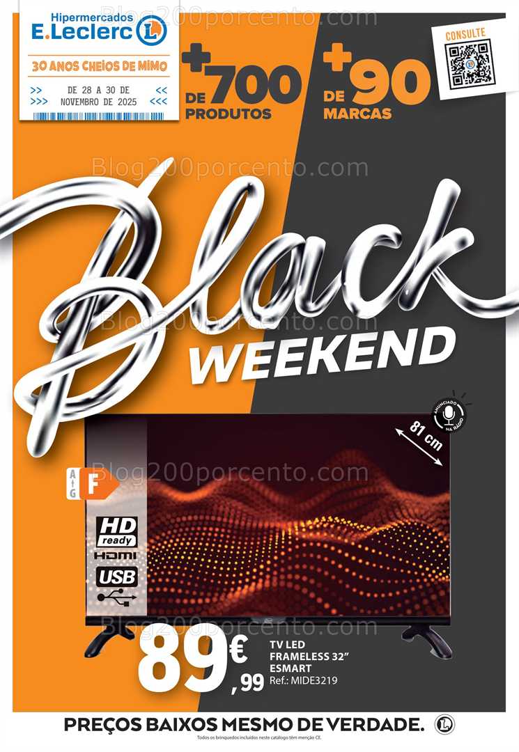 Antevisão Folheto E-LECLERC Black Friday Promoções de 28 a 30 novembro
