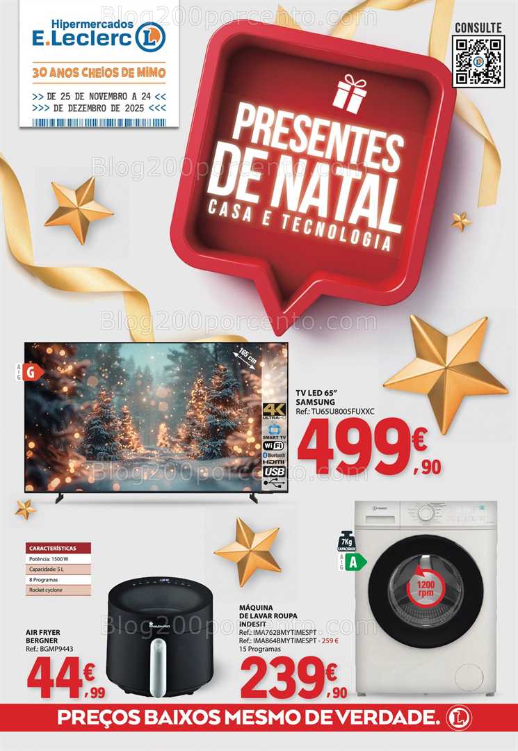 Antevisão Folheto E-LECLERC Bazar Natal Promoções de 25 novembro a 24 dezembro