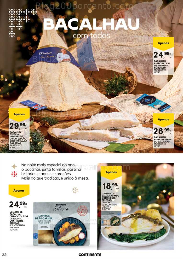 Antevisão Folheto CONTINENTE Ceia de Natal Promoções de 18 novembro a 24 dezembro