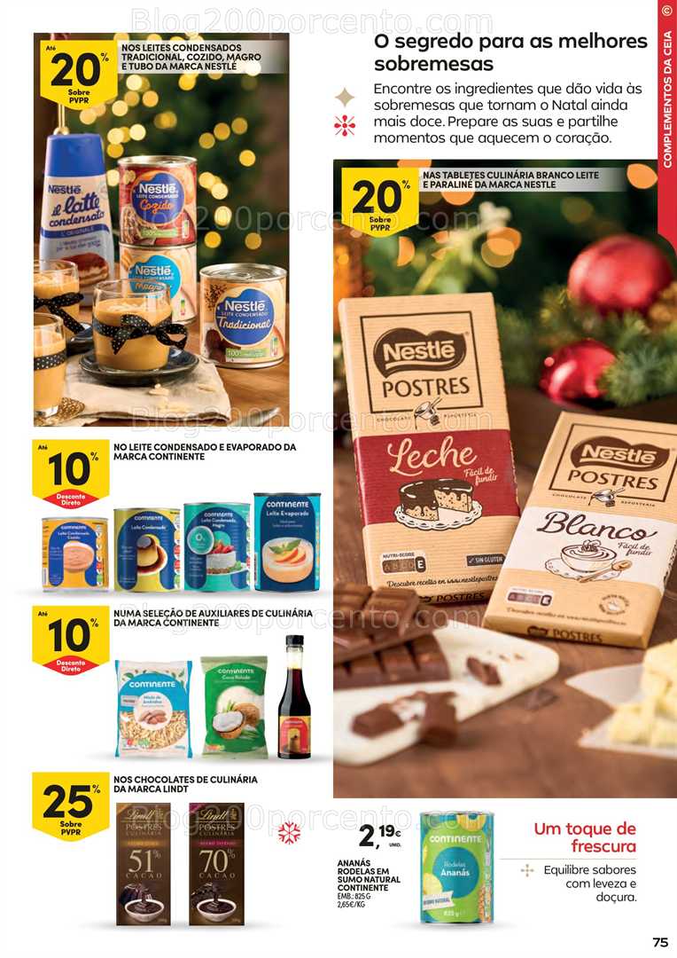 Antevisão Folheto CONTINENTE Ceia de Natal Promoções de 18 novembro a 24 dezembro