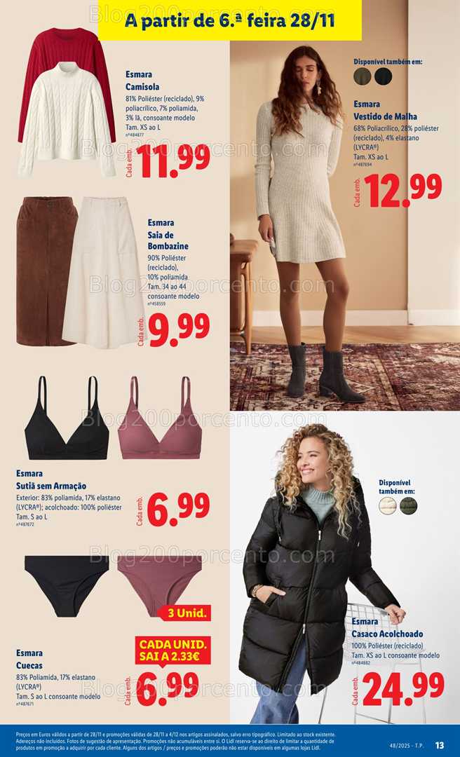 Antevisão Folheto LIDL Bazar Promoções de 28 novembro a 4 dezembro