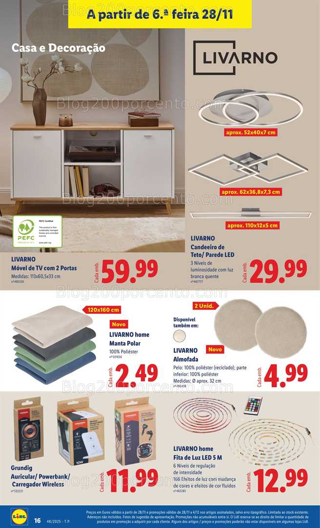 Antevisão Folheto LIDL Bazar Promoções de 28 novembro a 4 dezembro