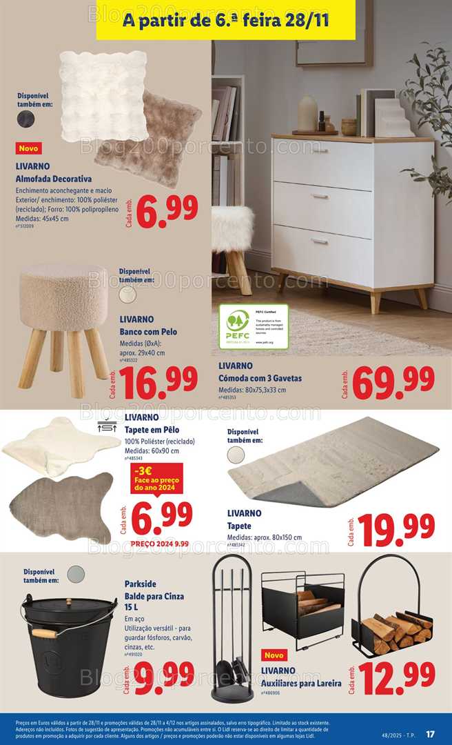 Antevisão Folheto LIDL Bazar Promoções de 28 novembro a 4 dezembro