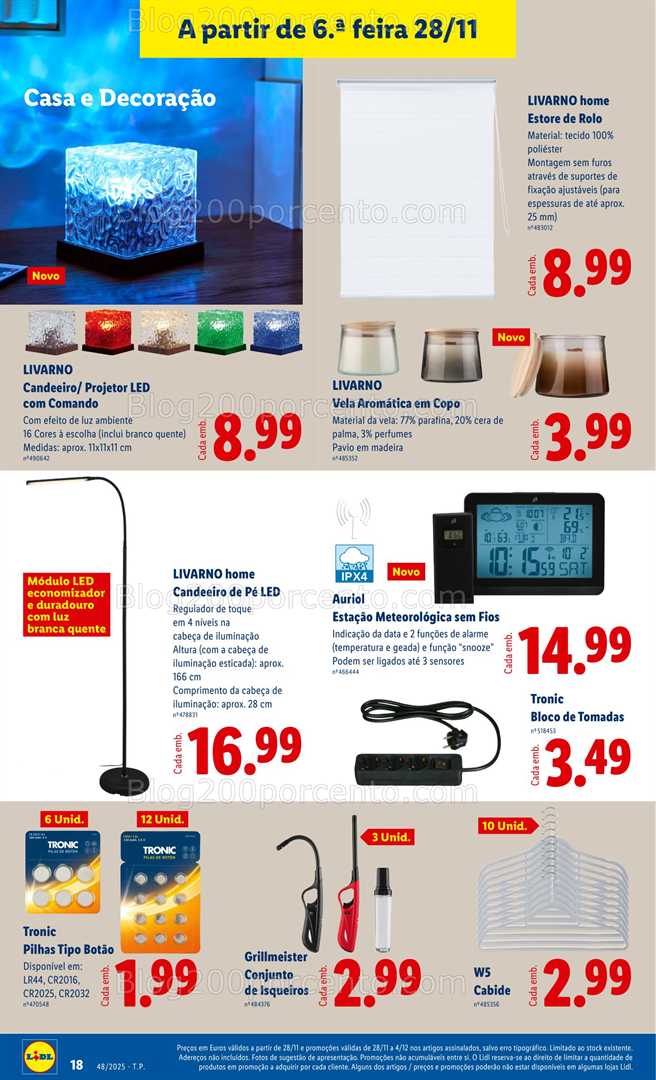 Antevisão Folheto LIDL Bazar Promoções de 28 novembro a 4 dezembro