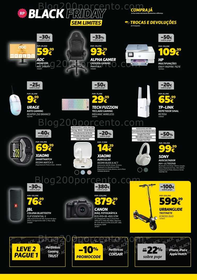 Antevisão Folheto RADIO POPULAR Black Friday Fim de Semana - 14 a 17 novembro