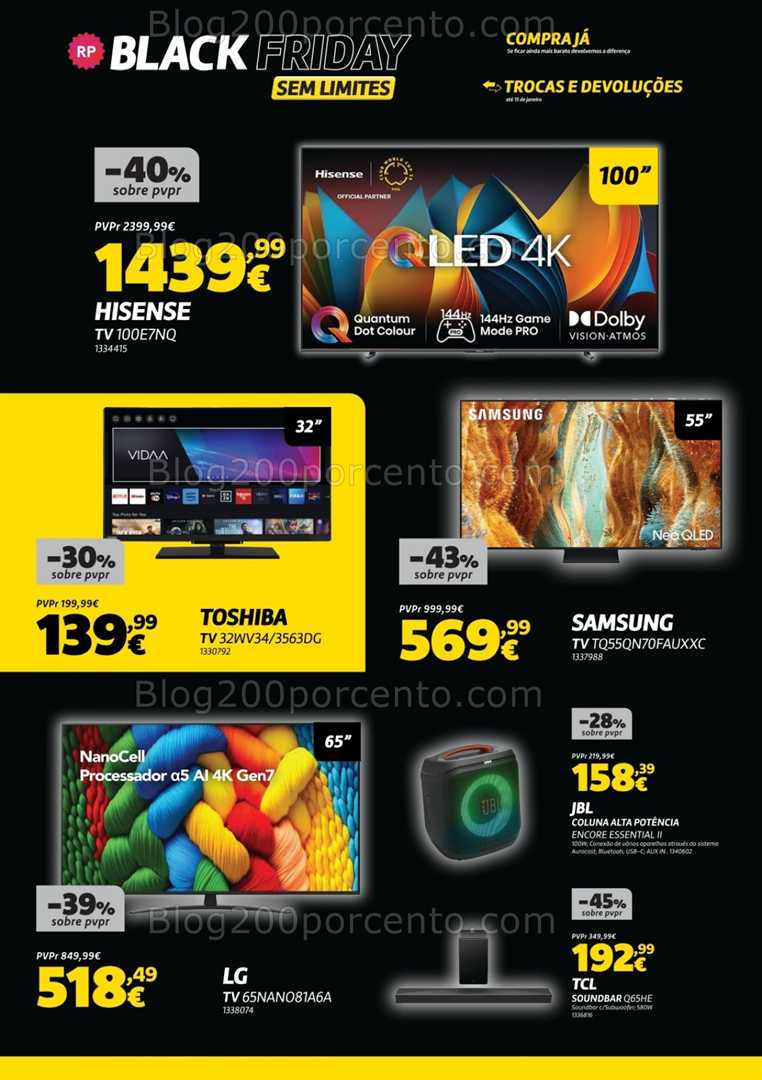 Antevisão Folheto RADIO POPULAR Black Friday Fim de Semana - 14 a 17 novembro