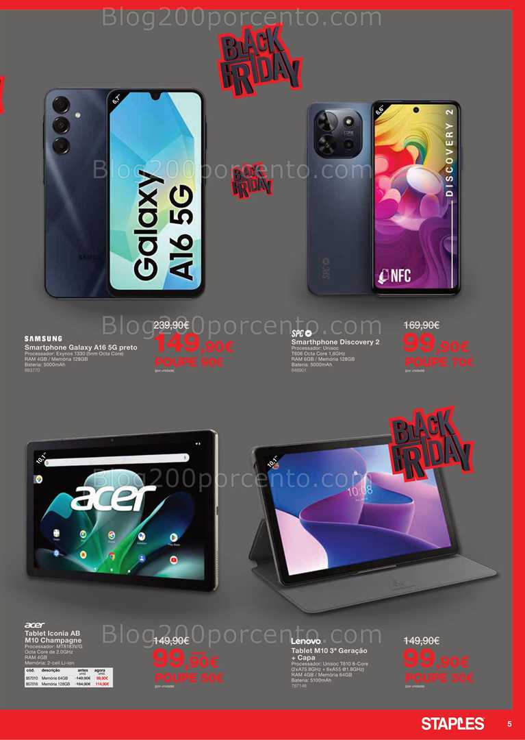 Antevisão Folheto STAPLES Black Friday Promoções de 21 novembro a 1 dezembro
