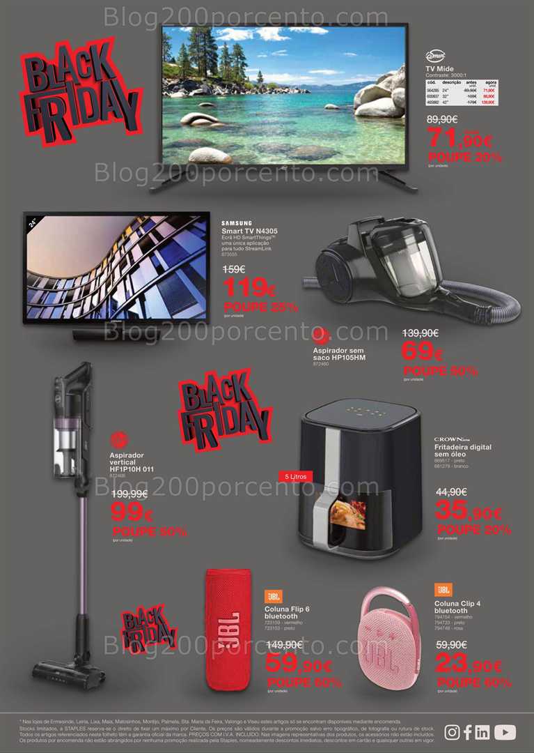 Antevisão Folheto STAPLES Black Friday Promoções de 21 novembro a 1 dezembro