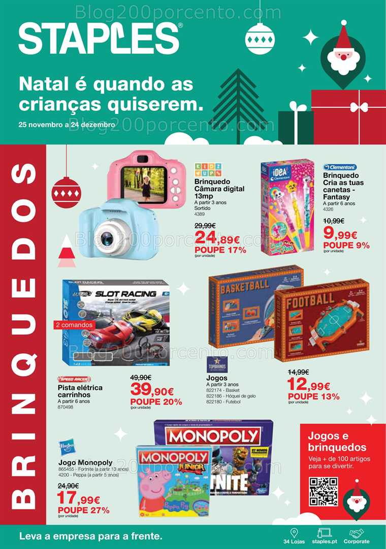 Antevisão Folheto STAPLES Brinquedos Promoções de 25 novembro a 24 dezembro