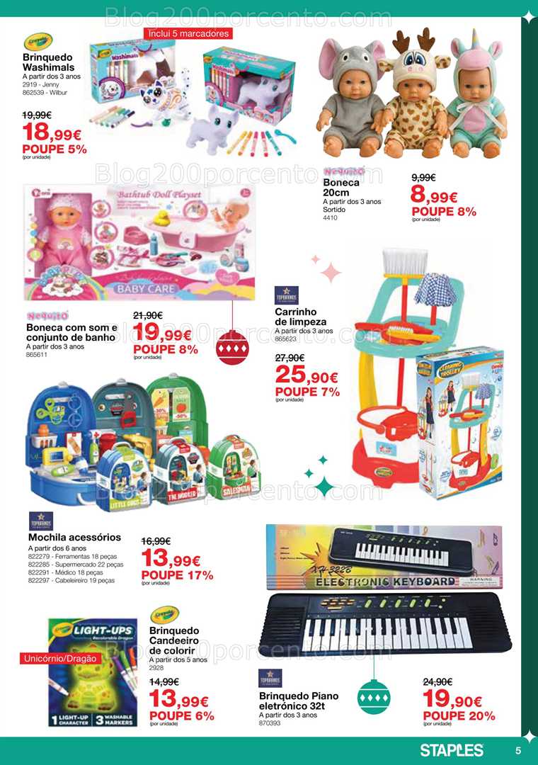 Antevisão Folheto STAPLES Brinquedos Promoções de 25 novembro a 24 dezembro