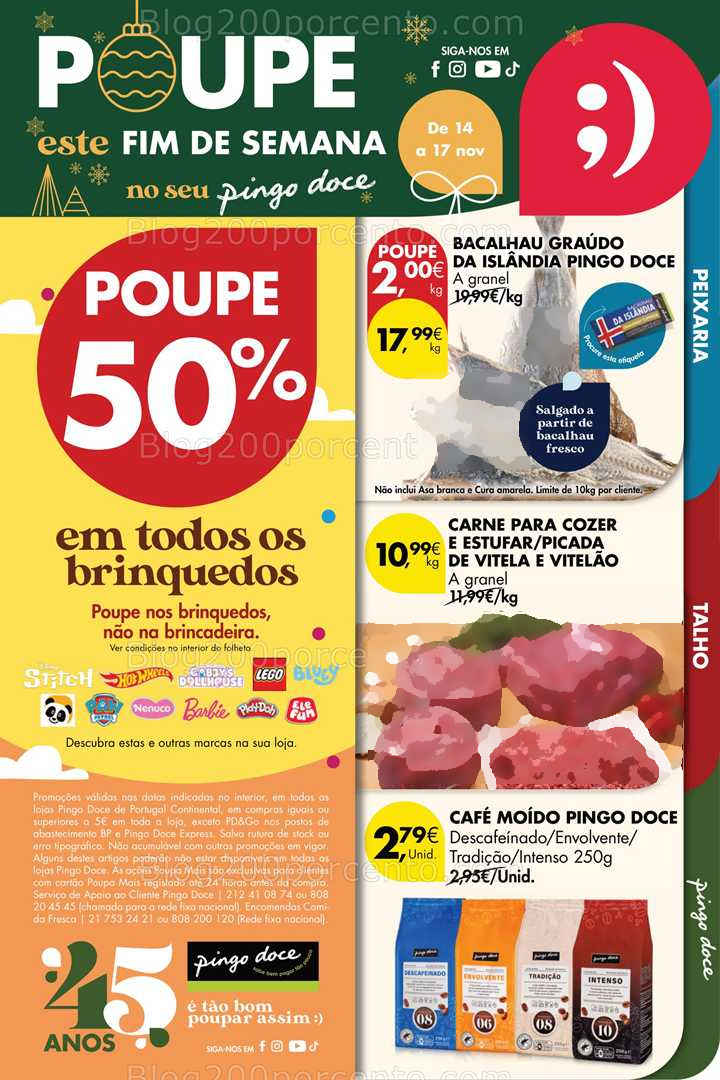 Antevisão Folheto PINGO DOCE Promoções Fim de Semana - 14 a 17 novembro