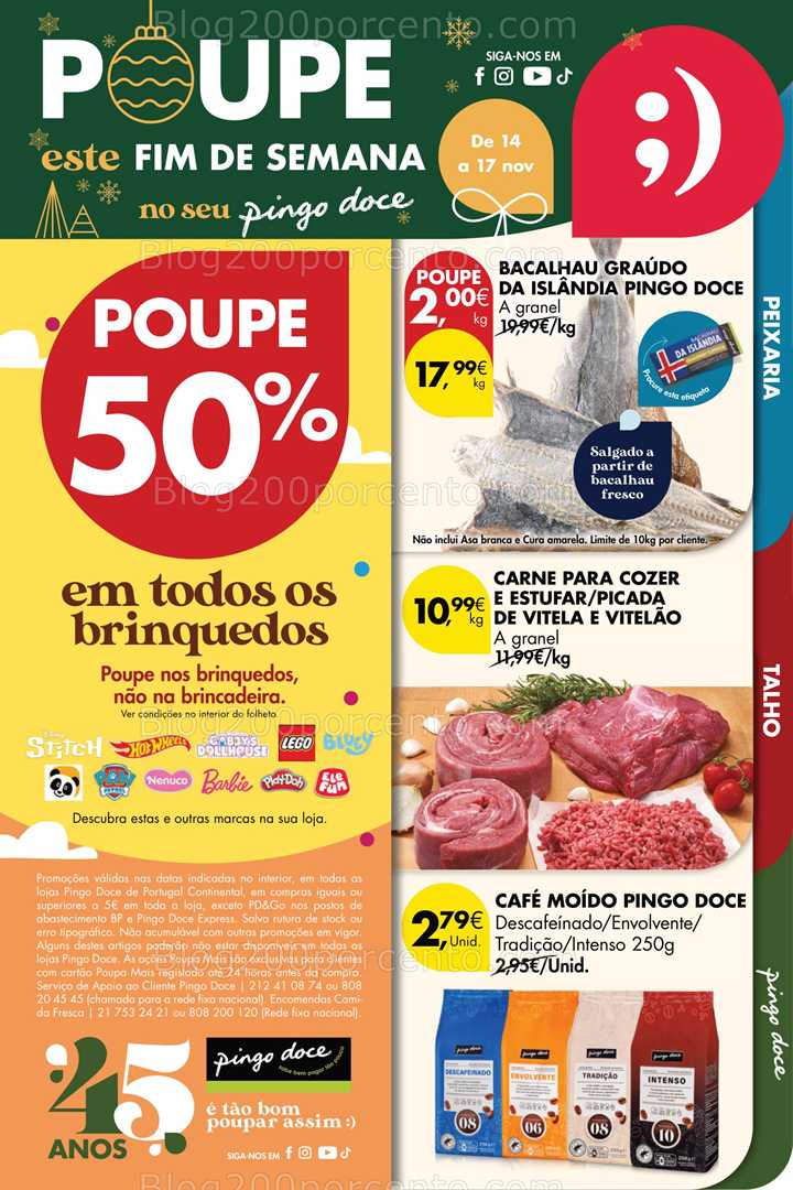 Antevisão Folheto PINGO DOCE Promoções Fim de Semana - 14 a 17 novembro
