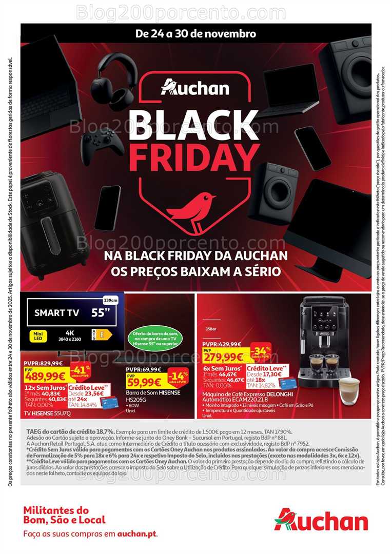 Antevisão Folheto AUCHAN Black Friday Promoções de 24 a 30 novembro