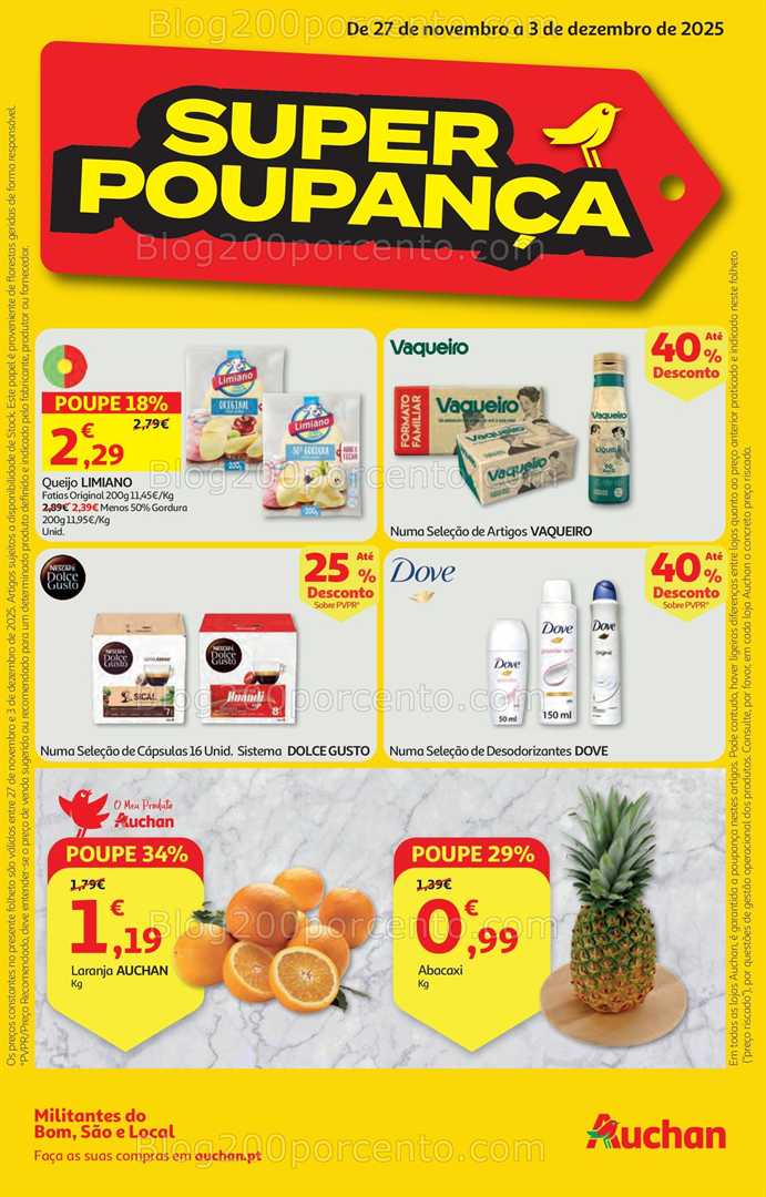 Antevisão Folheto AUCHAN Super Poupança Promoções de 27 novembro a 3 dezembro