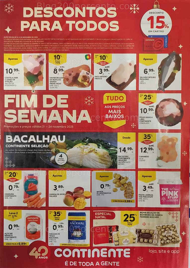 Antevisão Folheto CONTINENTE Promoções Fim de Semana - 21 a 24 novembro