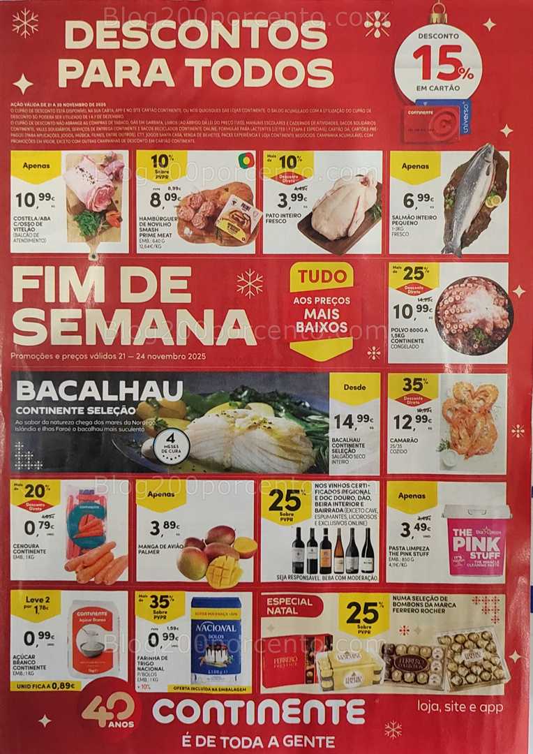 Antevisão Folheto CONTINENTE Promoções Fim de Semana - 21 a 24 novembro