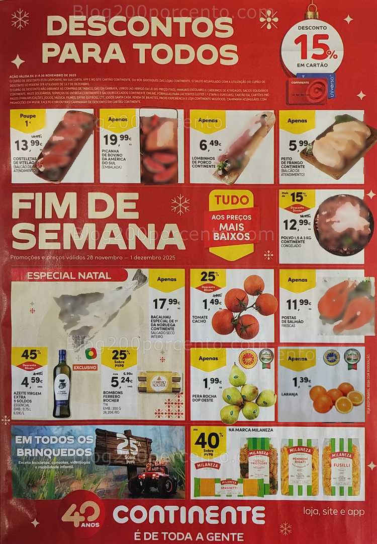 Antevisão Folheto CONTINENTE Promoções Fim de Semana - 28 novembro a 1 dezembro
