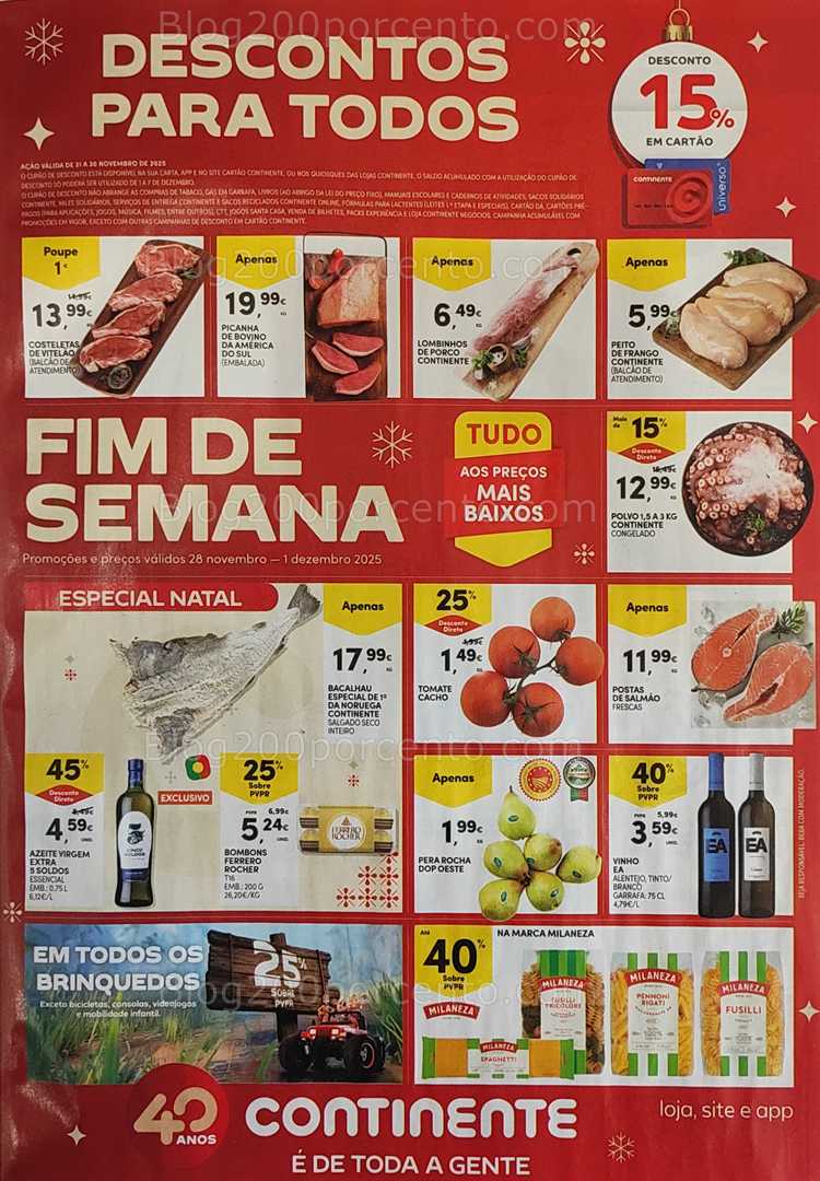 Antevisão Folheto CONTINENTE Promoções Fim de Semana - 28 novembro a 1 dezembro